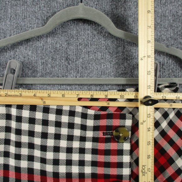 Who What Wear Skirt Womens 4 Black Red Plaid Collegiate Button Wrap Asymmetrical - Picture 8 of 12
